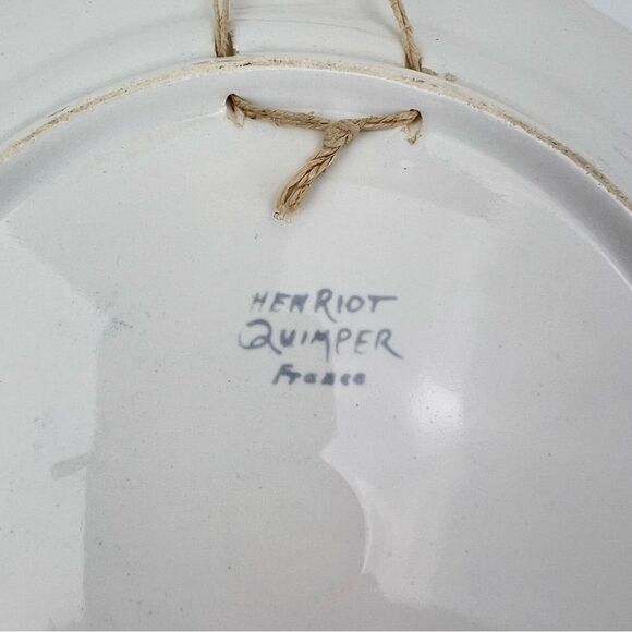 Henriot Quimper France Multicolor Rooster 10" Wall Hang Plate Hand Painted - Picture 5 of 7